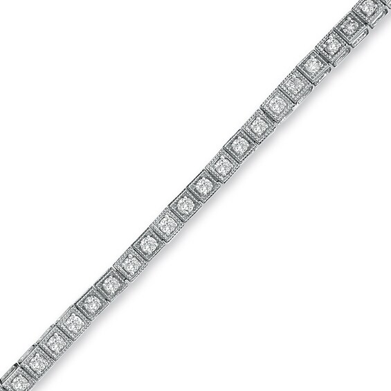2 CT. T.w. Diamond Square Bracelet in 10K White Gold - 7.25"