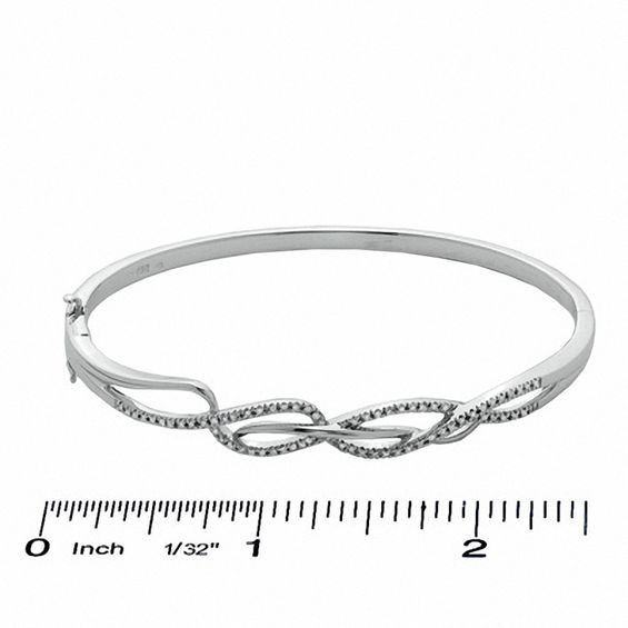 1/4 CT. T.w. Diamond Raindrop Bangle in Sterling Silver