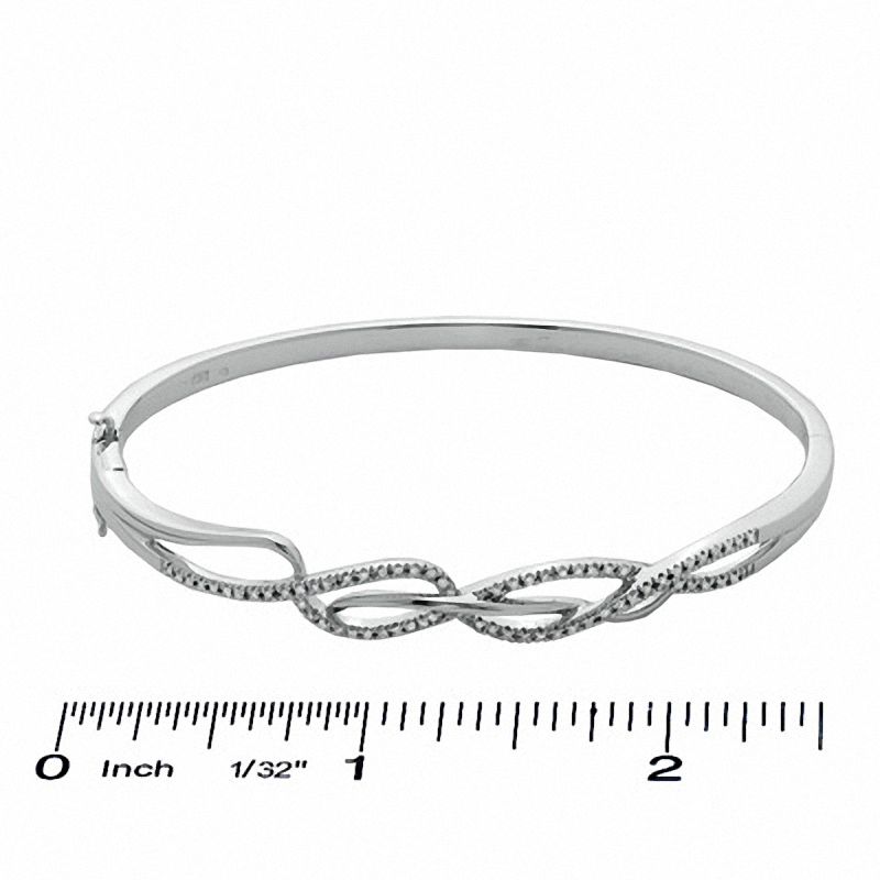 Main Image 2 of 1/4 CT. T.W. Diamond Raindrop Bangle in Sterling Silver