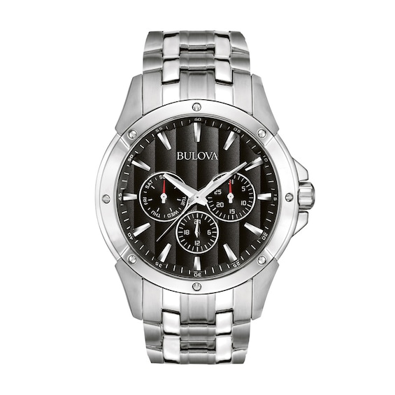 Men's Bulova Classic Chronograph Watch with Black Dial (Model: 96C107)