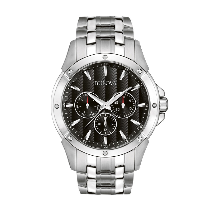 Men's Bulova Classic Chronograph Watch with Black Dial (Model: 96C107)