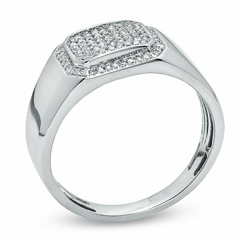 Men's 1/4 CT. T.W. Pavé Diamond Band in 10K White Gold