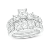 Thumbnail Image 0 of 3 CT. T.W. Princess-Cut Diamond Three Stone Bridal Set in 14K White Gold