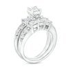 Thumbnail Image 2 of 3 CT. T.W. Princess-Cut Diamond Three Stone Bridal Set in 14K White Gold