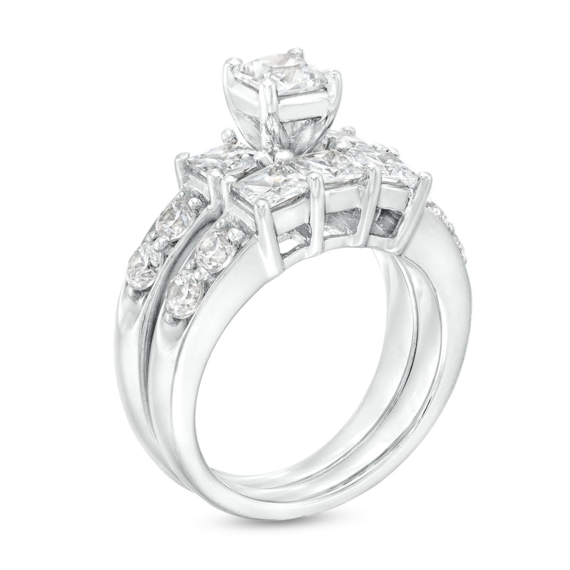 Princess Cut Diamond Wedding Set (Setting Price)