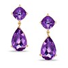 Thumbnail Image 0 of Pear and Cushion-Cut Amethyst Drop Earrings in 10K Gold