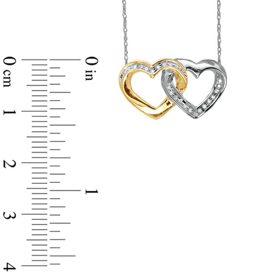 Diamond Accent Intertwined Heart Pendant in 10K Two-Tone Gold
