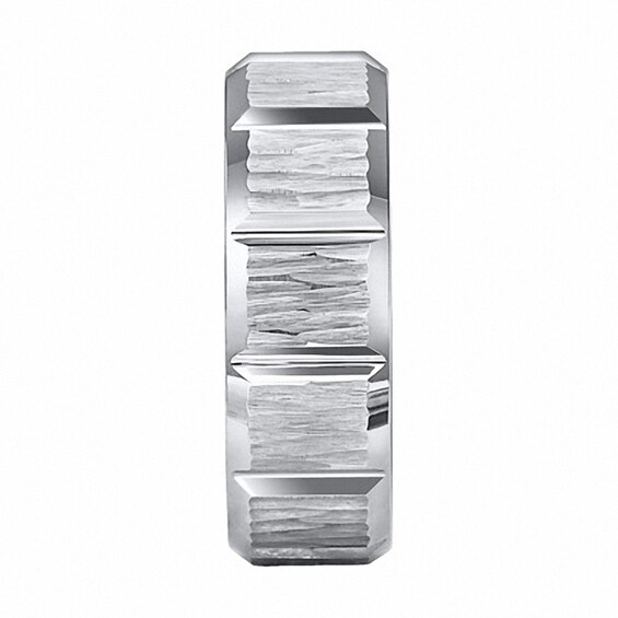 Triton 8.0mm Geometric-Style Wedding Band in Tungsten