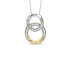 Thumbnail Image 1 of 1/5 CT. T.W. Diamond Double Circle Pendant in 10K Two-Tone Gold