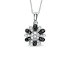 Thumbnail Image 1 of 1/3 CT. T.W. Enhanced Black and White Diamond Daisy Pendant in 10K White Gold
