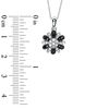 Thumbnail Image 2 of 1/3 CT. T.W. Enhanced Black and White Diamond Daisy Pendant in 10K White Gold