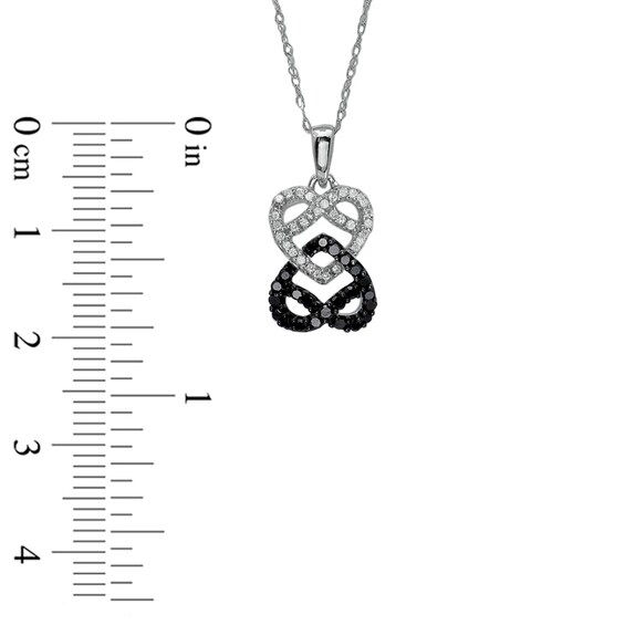 1/3 CT. T.w. Enhanced Black and White Diamond Double Pretzel in 10K White Gold