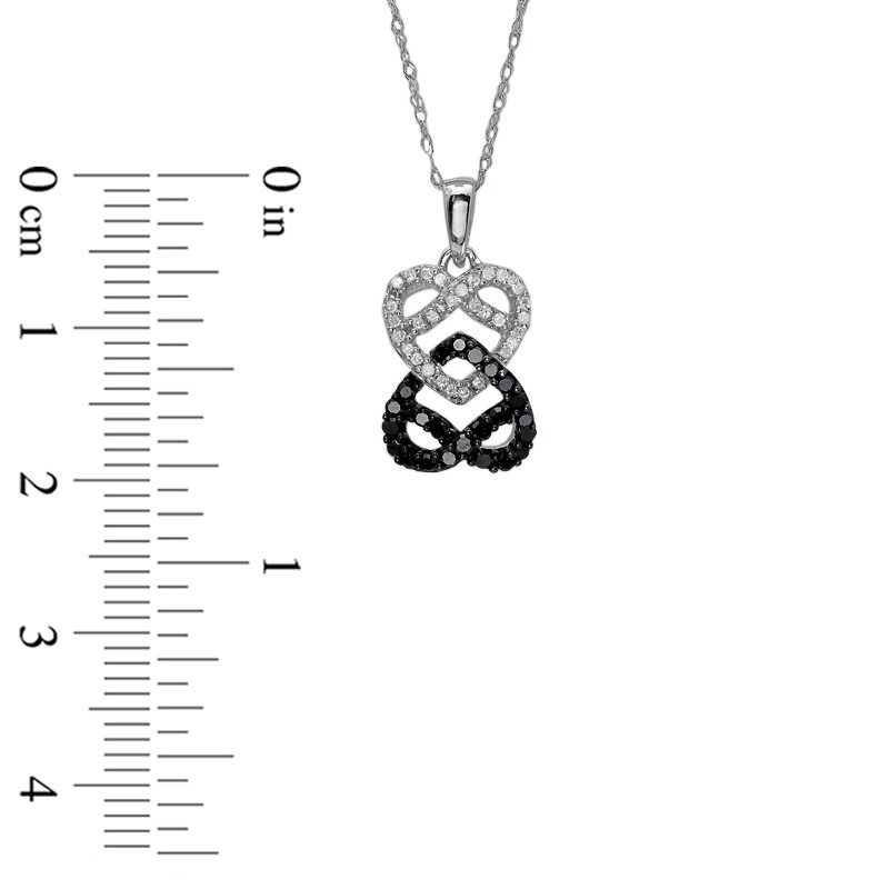 Main Image 2 of 1/3 CT. T.W. Enhanced Black and White Diamond Double Pretzel in 10K White Gold