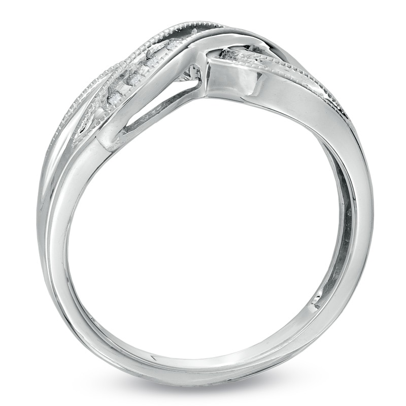 Main Image 2 of Diamond Accent Twist Ring in 10K White Gold