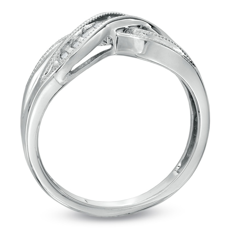 Diamond Accent Twist Ring in 10K White Gold