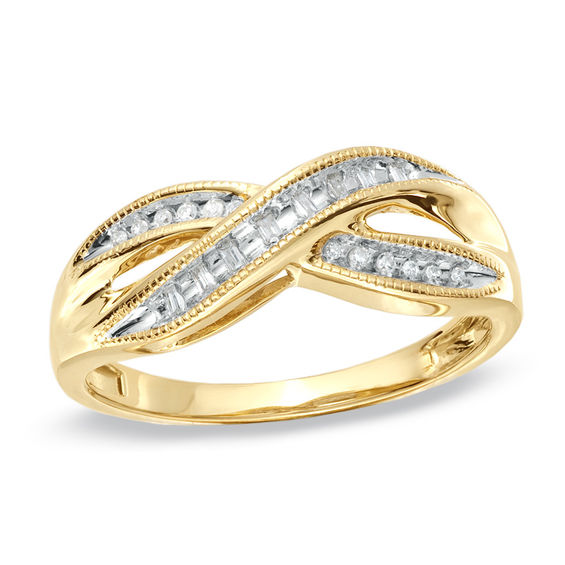 Diamond Accent Twist Ring in 10K Gold