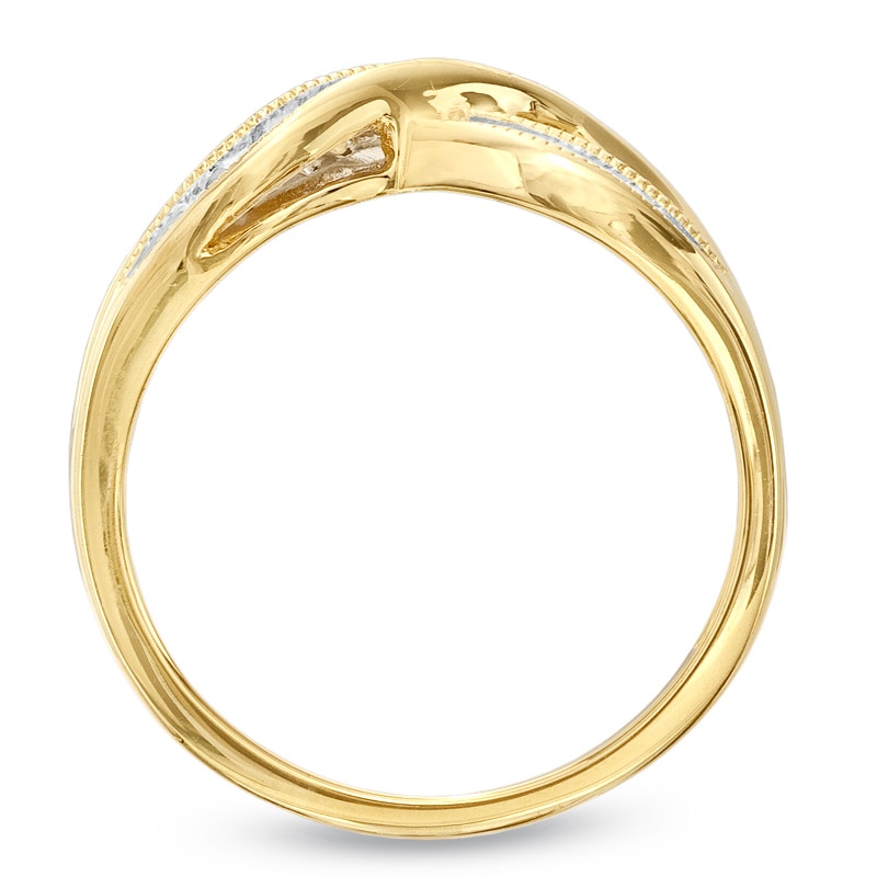 Diamond Accent Twist Ring in 10K Gold