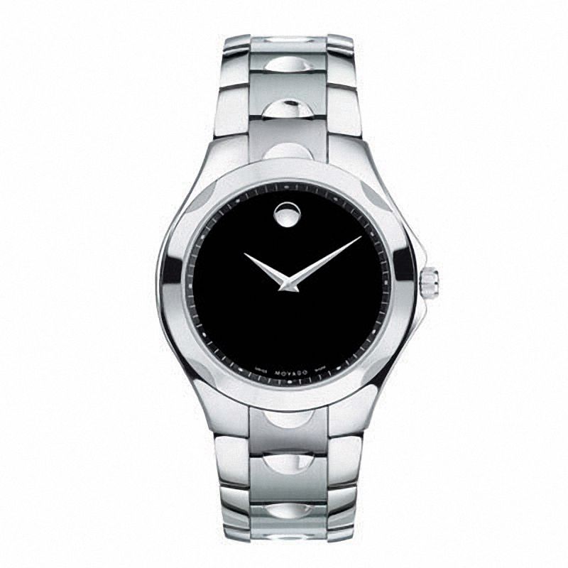 Main Image 1 of Men's Movado Luno Stainless Steel Watch with Black Dial (Model: 0606378)
