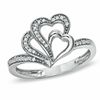 Thumbnail Image 1 of 1/10 CT. T.W. Diamond Multi Heart Ring in 10K White Gold
