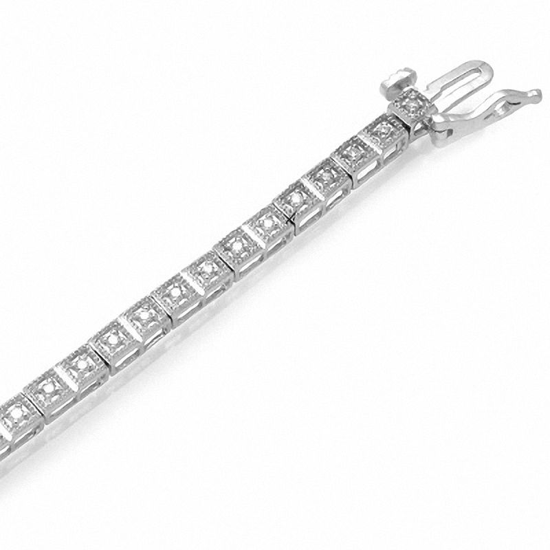 Main Image 1 of 1/2 CT. T.W. Diamond Bracelet in 10K White Gold - 7.25"