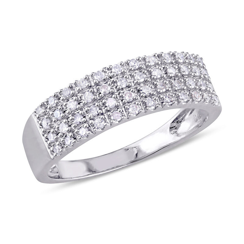 1/4 CT. T.W. Diamond Four Row Anniversary Band in Sterling Silver