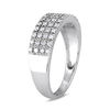 Thumbnail Image 2 of 1/4 CT. T.W. Diamond Four Row Anniversary Band in Sterling Silver