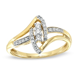 1/5 CT. T.W. Diamond Marquise Bypass Promise Ring in 10K Gold
