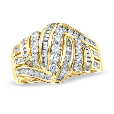 3/4 CT. T.W. Diamond Swirl Ring in 10K Gold | Zales