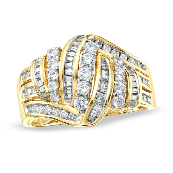 3/4 CT. T.w. Diamond Swirl Ring in 10K Gold