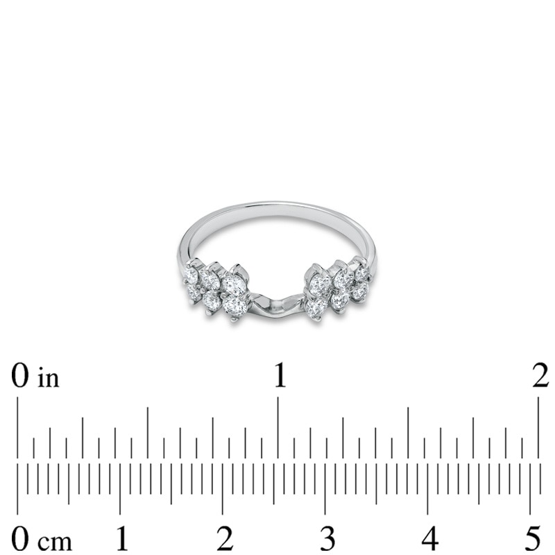 1/2 CT. T.W. Diamond Double-Row Solitaire Enhancer in 14K White Gold