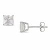 Thumbnail Image 0 of 3.5mm Princess-Cut Lab-Created White Sapphire Stud Earrings in 10K White Gold