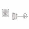 Thumbnail Image 0 of 5.5mm Princess-Cut Lab-Created White Sapphire Stud Earrings in 10K White Gold