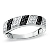 Thumbnail Image 1 of 1/3 CT. T.W. Enhanced Black and White Diamond Striped Ring in 10K White Gold