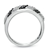 Thumbnail Image 2 of 1/3 CT. T.W. Enhanced Black and White Diamond Striped Ring in 10K White Gold
