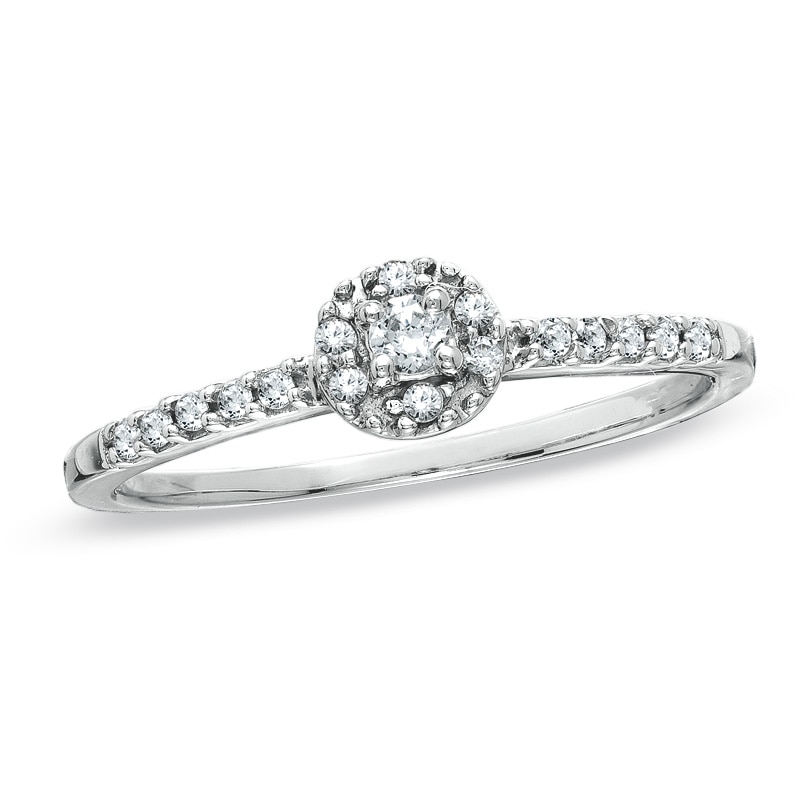 1/6 CT. T.W. Diamond Promise Ring in 10K White Gold