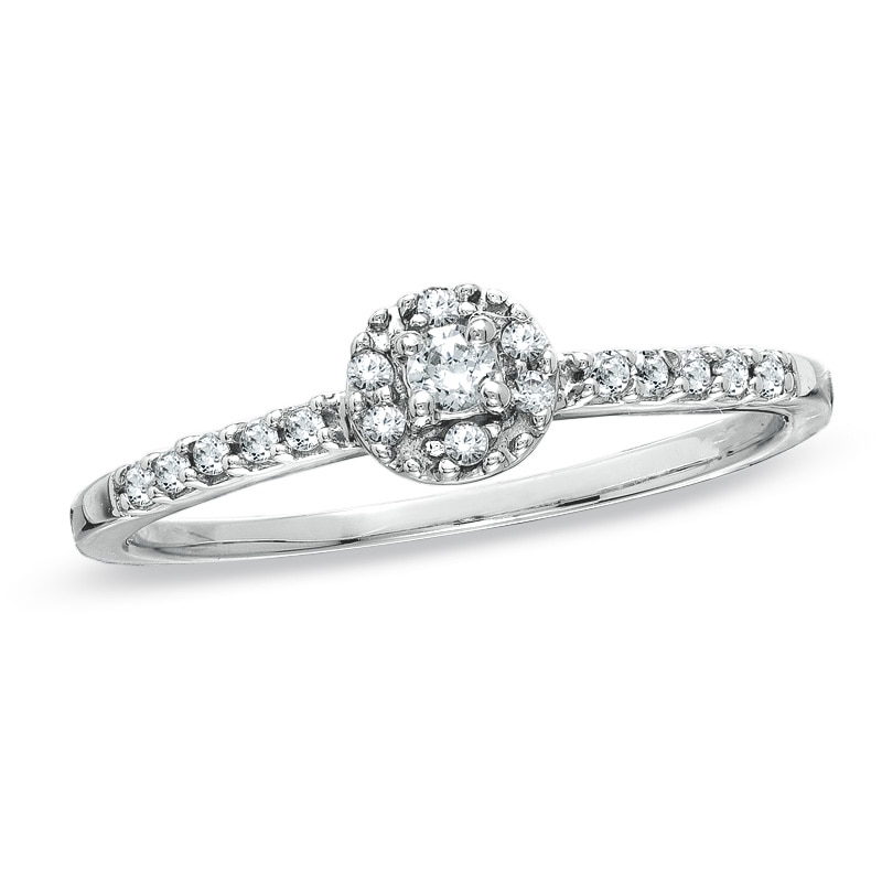 Main Image 1 of 1/6 CT. T.W. Diamond Promise Ring in 10K White Gold