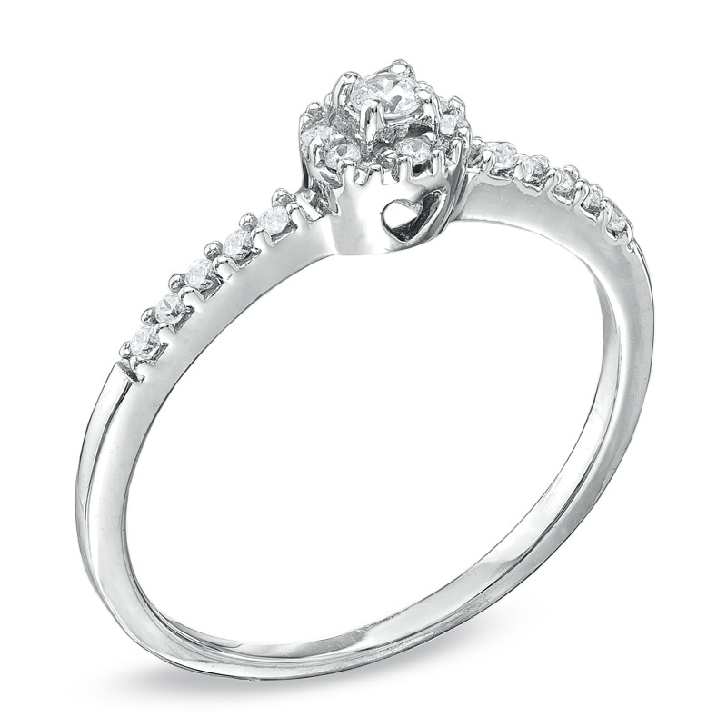 1/6 CT. T.W. Diamond Promise Ring in 10K White Gold