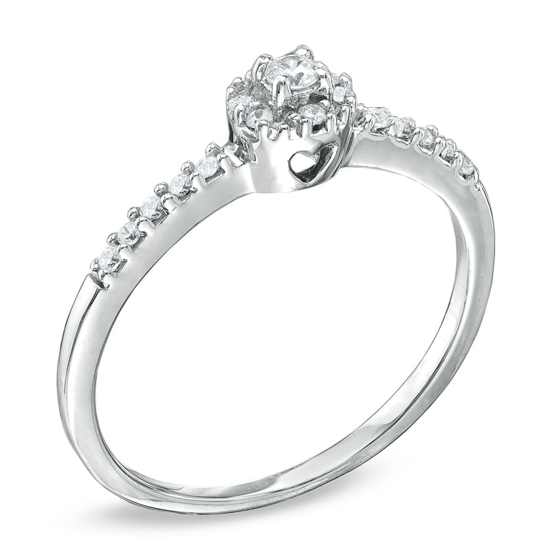Main Image 2 of 1/6 CT. T.W. Diamond Promise Ring in 10K White Gold