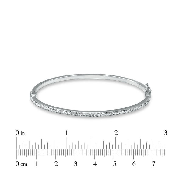 Diamond Fascinationâ¢ Hoop Earrings and Bangle Set in Sterling Silver