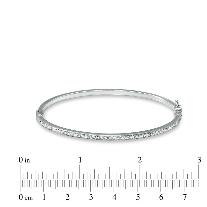Main Image 3 of Diamond Fascination™ Hoop Earrings and Bangle Set in Sterling Silver