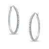 Thumbnail Image 0 of Diamond Fascination™ 33.0mm Round Hoop Earrings in Sterling Silver