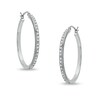 Thumbnail Image 1 of Diamond Fascination™ 33.0mm Round Hoop Earrings in Sterling Silver