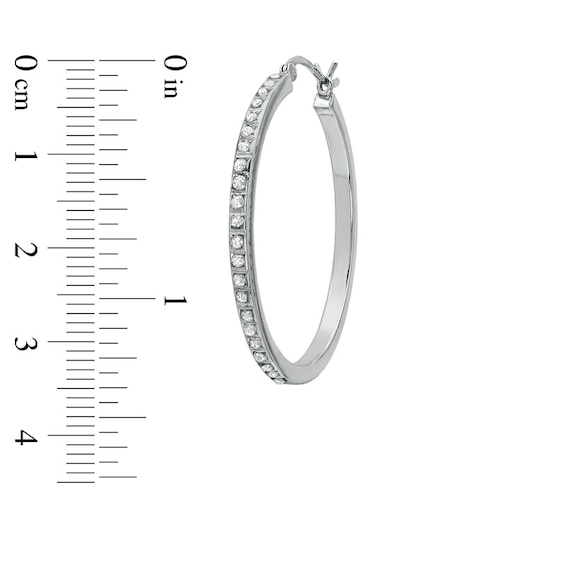 Diamond Fascinationâ¢ 33.0mm Round Hoop Earrings in Sterling Silver