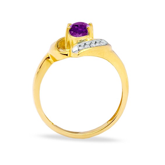 Marquise Lab-Created Alexandrite and Diamond Accent Ring in 10K Gold Marquise Lab-Created Alexandrite and Diamond Accent Ring in 10K Gold