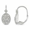 Thumbnail Image 0 of 1/8 CT. T.W. Diamond Filigree Leverback Earrings in Sterling Silver