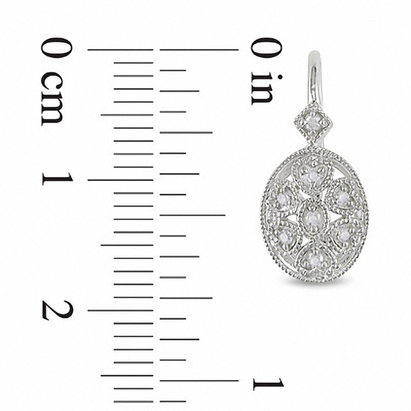 1/8 CT. T.W. Diamond Filigree Leverback Earrings in Sterling Silver