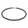 Thumbnail Image 0 of 6.0 - 6.5mm Dyed Black Cultured Akoya Pearl Strand with 14K White Gold Clasp - 17"
