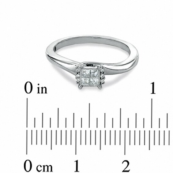 Cherished Promise Collectionâ¢ 1/5 CT. T.w. Quad Princess-Cut Diamond Ring 10K White Gold
