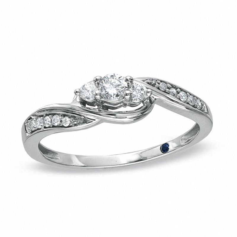 Main Image 1 of Cherished Promise Collection™ 1/5 CT. T.W. Diamond Promise Ring in 10K White Gold