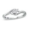 Thumbnail Image 0 of Cherished Promise Collection™ 1/10 CT. T.W. Composite Diamond Flower Promise Ring in 10K White Gold